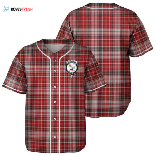MacDougall Dress Tartan Baseball Jersey, Family Crest Baseball Jersey