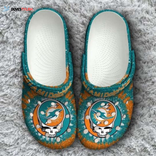 Miami Dolphins Grateful Dead Crocs Classic Clogs Shoes