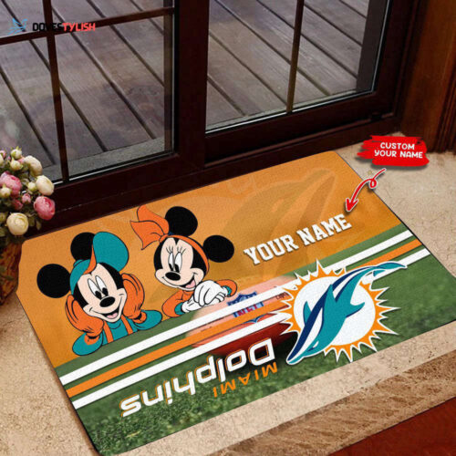 Miami Dolphins Personalized Doormat, Gift For Home Decor