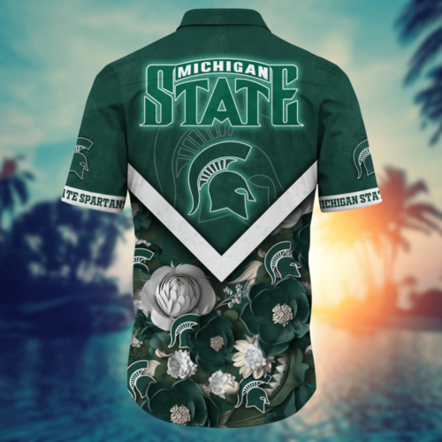 Michigan State Spartans NCAA1 Flower Hawaii Shirt   For Fans, Custom Summer Football Shirts