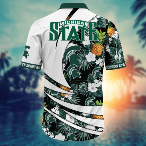 Michigan State Spartans NCAA1 Flower Hawaii Shirt   For Fans, Summer Football Shirts