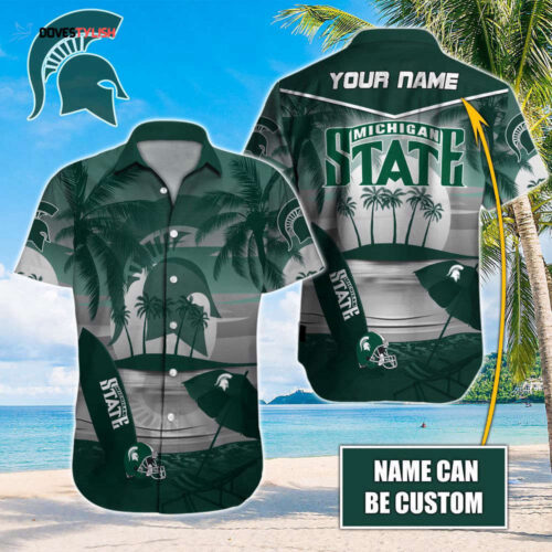 Michigan State Spartans NCAA1 Flower Hawaii Shirt   For Fans, Summer Football Shirts