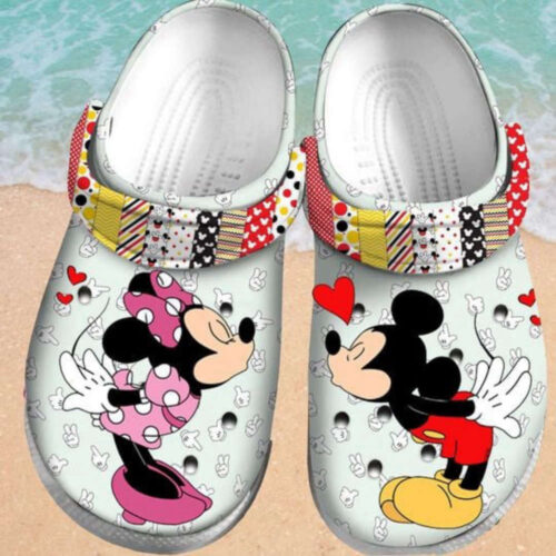 Mickey Minnie Fall In Love Cute Crocs Classic Clogs Shoes