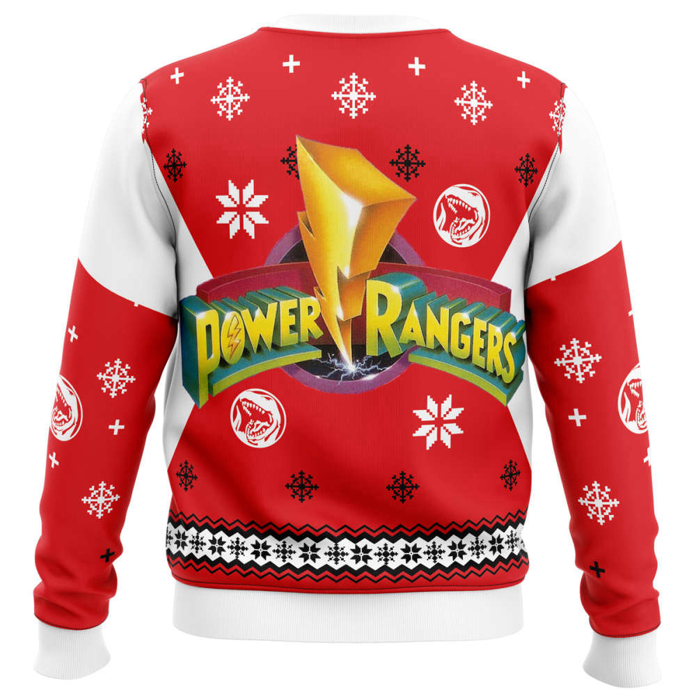 Mighty Morphin Power Rangers Red Ugly Christmas Sweater