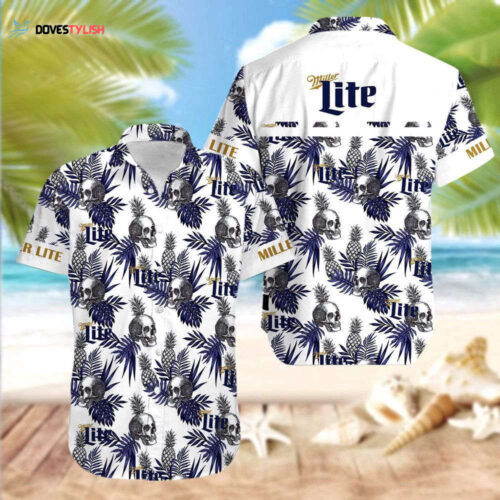 Miller High Life Hawaiian Shirt Palm Leaves Pattern Gift For Beer Drinkers