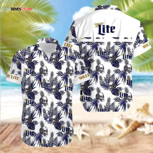 Miller High Life Lite Skull Pineapple  Hawaiian Shirt For Men Anđ Women