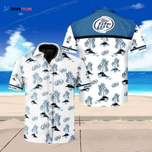 Miller Lite Beer Floral  Hawaiian Shirt For Men Anđ Women