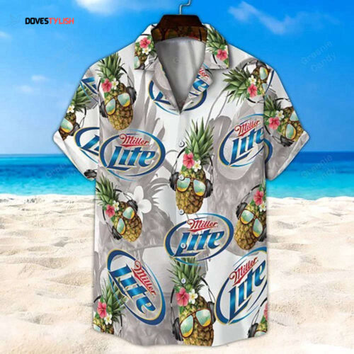 F89 Beer Hawaiian Shirt Miller Lite Beer Colorful Hawaii Aloha Shirt Beer Hawaii Shirt 2023 For Men Women