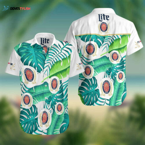 Miller Lite Hawaiian Shirt, Miller Lite Beer Summer Hawaiian Beach Shirt For Men And Women
