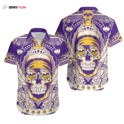 Minnesota Vikings Skull NFL Hawaiian Shirt For Fans