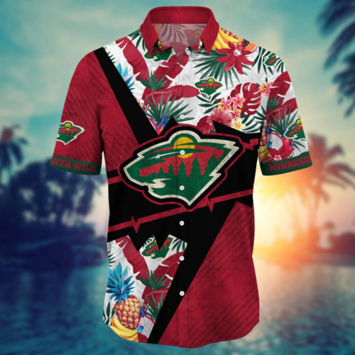 Minnesota Wild NHL Flower Hawaii Shirt   For Fans, Summer Football Shirts