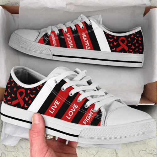 Multiple Myeloma Shoes Plaid Low Top Shoes Canvas Shoes For Men And Women