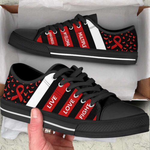Multiple Myeloma Shoes Plaid Low Top Shoes Canvas Shoes For Men And Women