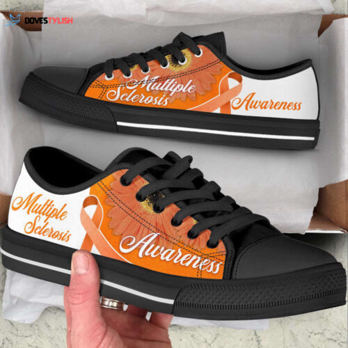 Multiple Sclerosis Awareness Shoes Ribbon Low Top Shoes Canvas Shoes For Men And Women
