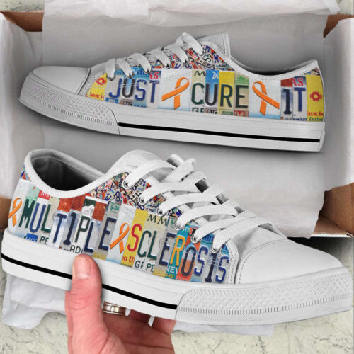 Multiple Sclerosis Shoes Just Cure It License Plates Low Top Shoes Canvas Shoes, Best Gift For Men And Women