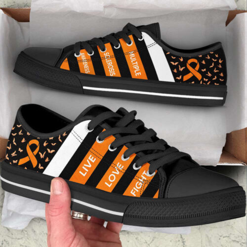 Multiple Sclerosis Shoes Plaid Low Top Shoes Canvas Shoes,  Best Gift For Men And Women
