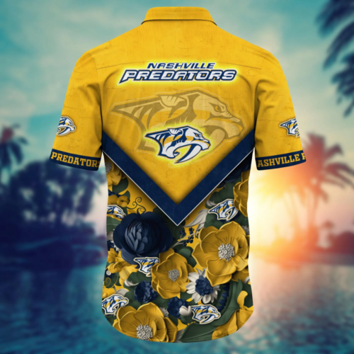 Nashville Predators NHL Flower Hawaii Shirt And Tshirt For Fans, Custom Summer Football Shirts