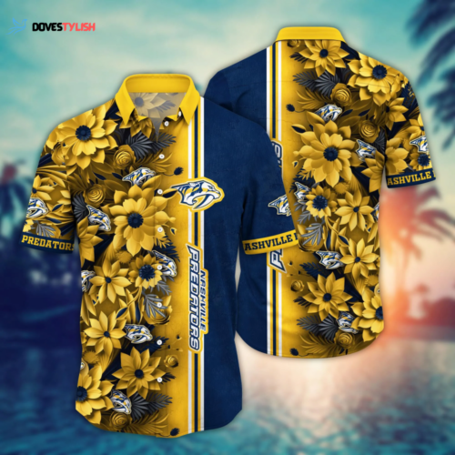 Nashville Predators NHL Flower Hawaii Shirt   For Fans, Custom Summer Football Shirts