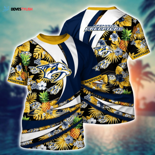 Nashville Predators NHL Flower Hawaii Shirt And Tshirt For Fans, Summer Football Shirts