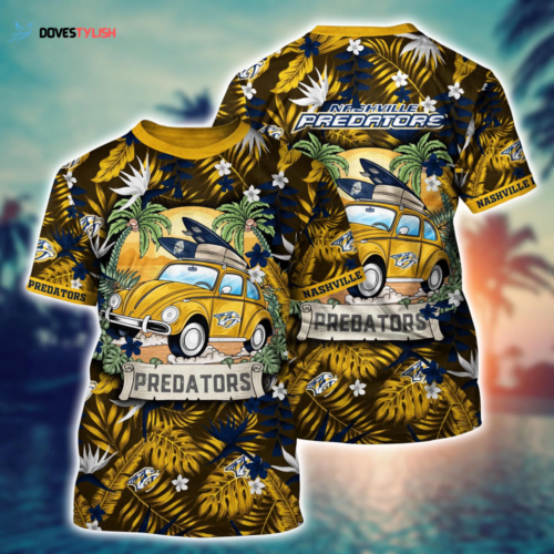 Nashville Predators NHL Flower Hawaii Shirt For Fans, Summer Football Shirts