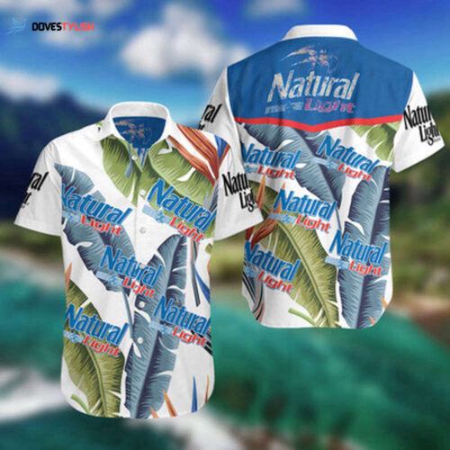 White Natural Light Hawaiian Shirt Gift For Beer Drinkers