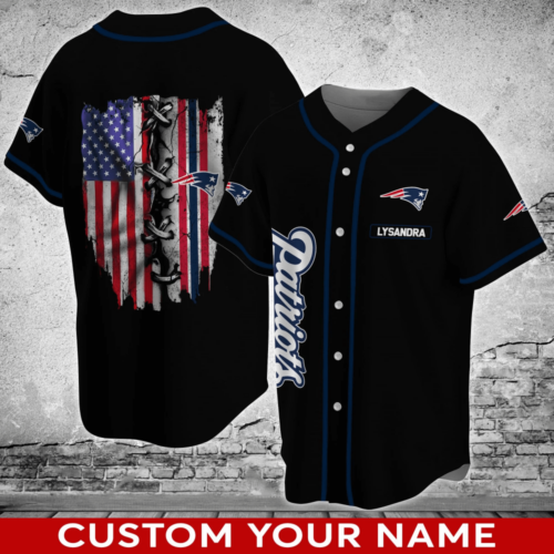 New England Patriots NFL Personalized Baseball Jersey Shirt US Flag For Men Women