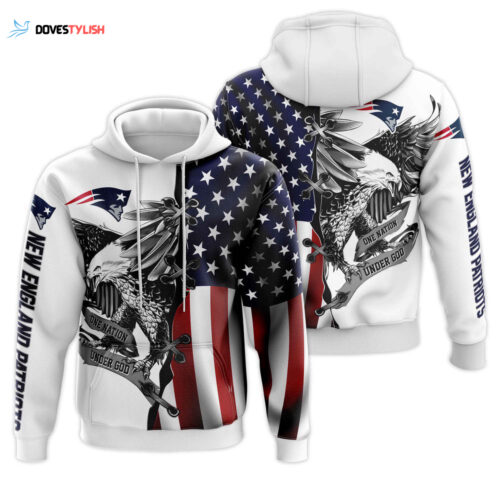 New England Patriots USA Flag Eagle Hoodie, Best Gift For Men And Women