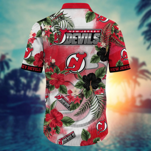 New Jersey Devils NHL Flower Hawaii Shirt   For Fans, Summer Football Shirts