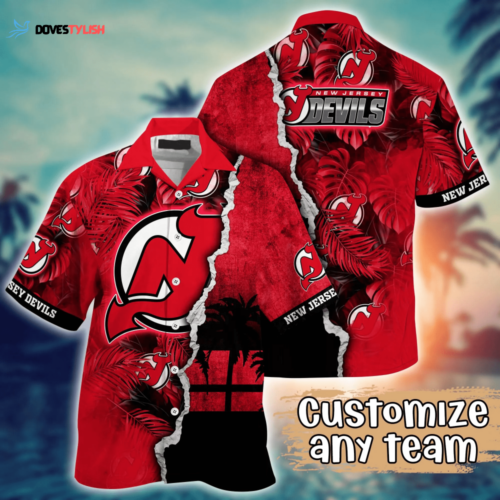 New Jersey Devils NHL Flower Hawaii Shirt  For Fans, Custom Summer Football Shirts