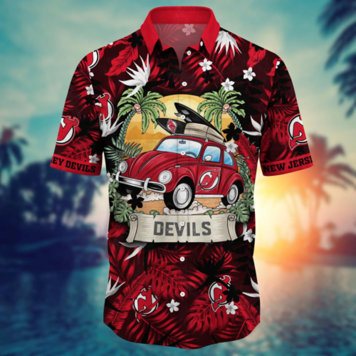 New Jersey Devils NHL Flower Hawaii Shirt   For Fans, Summer Football Shirts