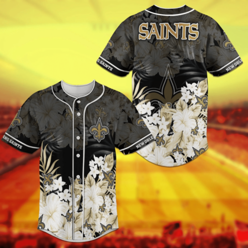 New Orleans Saints NFL Baseball Jersey Shirt Floral For Men Women