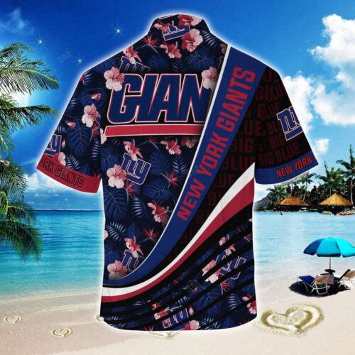 New York Giants NFL-Summer Hawaii Shirt With Tropical Flower Pattern For Fans