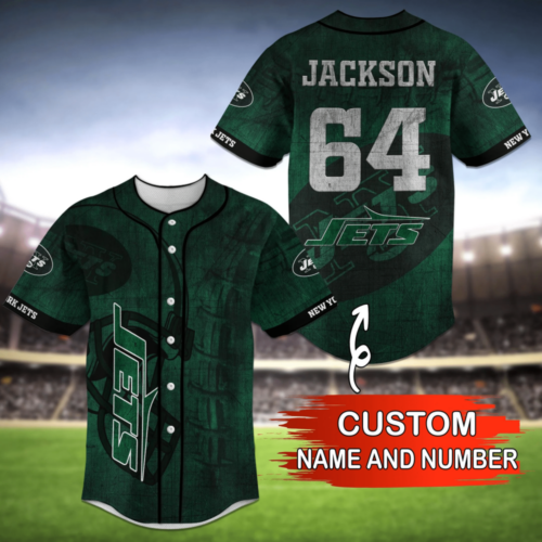 New York Jets NFL Personalized Name And Number Baseball Jersey Shirt  For Men Women