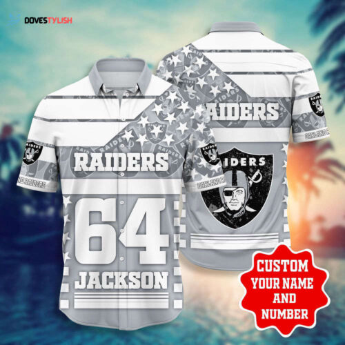 NFL Hawaiian Shirt Oakland Raiders Shorts Star 3D Custom Name Number For Men And Women