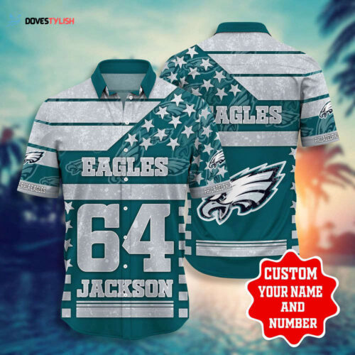 NFL Hawaiian Shirt Philadelphia Eagles Shorts T Shirt Star Custom Name Number For Men And Women
