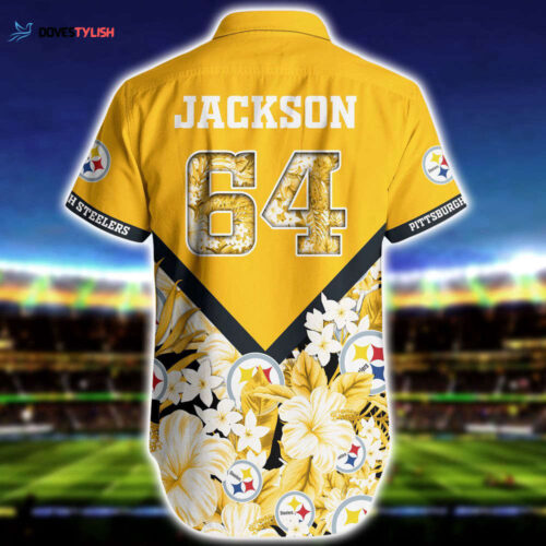 NFL Hawaiian Shirt Pittsburgh Steelers And Short Floral Custom Name Number For Men And Women