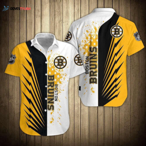 Nhl Boston Bruins Button Up Hawaiian Shirt For Men And Women