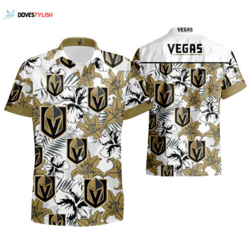 Nhl Vegas Golden Knights Striped Short Sleeve Hawaiian Shirt For Men And Women