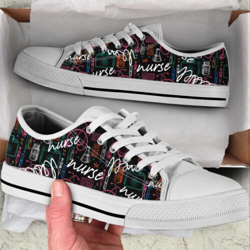 Nurse Hand Drawn Pattern Low Top Shoes Canvas Sneakers Comfortable Casual Shoes For Men Women