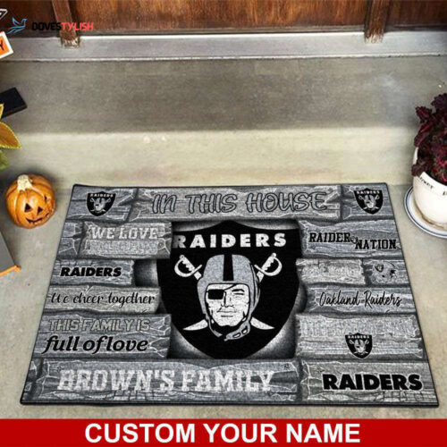 Oakland Raiders NFL, Custom Doormat For Couples This Year