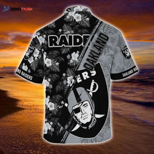 Oakland Raiders NFL-Summer Hawaii Shirt Mickey And Floral Pattern For Sports Fans