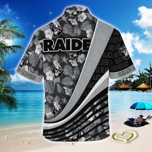 Oakland Raiders NFL-Summer Hawaiian Shirt With Tropical Flower Pattern For Fans