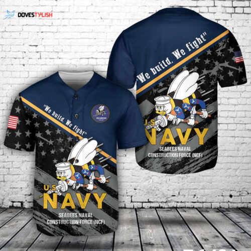 Official US Navy SEABEES NCF Baseball Jersey – High-Quality Construction Attire