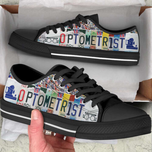 Optometrist License Plates Low Top Shoes Canvas Sneakers Comfortable Casual Shoes For Men Women