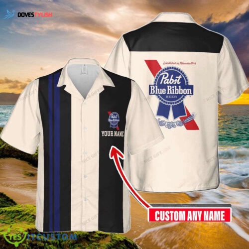 Pabst Blue Ribbon Custom Name Hawaiian Shirt Unique Gift For Men And Women Fans