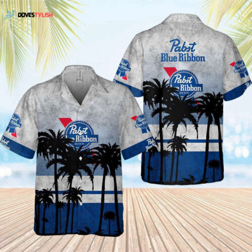 Pabst Blue Ribbon Palm Tree Hawaiian Shirt For Men And Women
