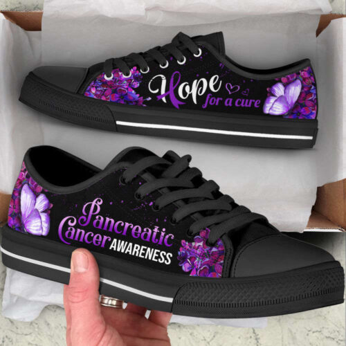 Pancreatic Cancer Shoes Hope For A Cure Low Top Shoes, Best Gift For Men And Women