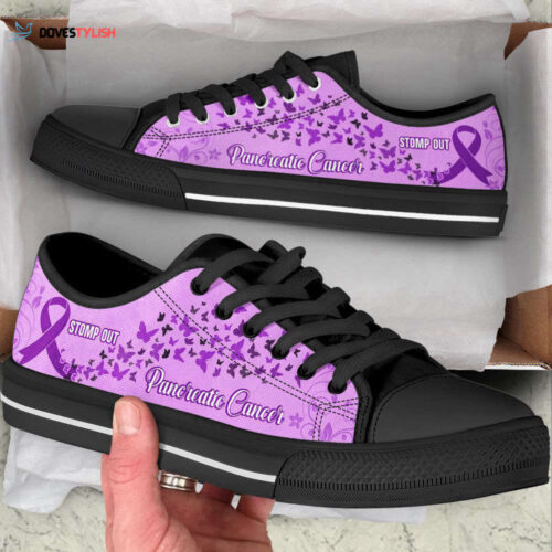 Pancreatic Cancer Shoes Stomp Out Low Top Shoes Canvas Shoes,  Best Gift For Men And Women