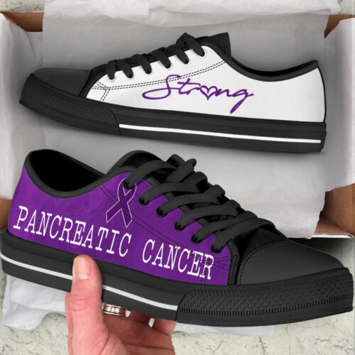 Pancreatic Cancer Shoes Flower Low Top Shoes, Best Gift For Men And Women