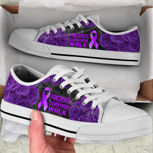 Pancreatic Shoes Survivor Walk Low Top Shoes Canvas Shoes,  Best Gift For Men And Women